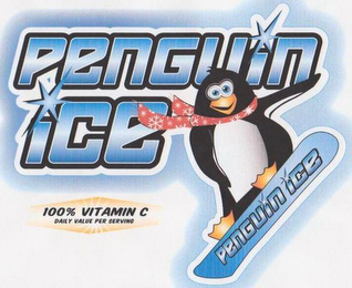 PENGUIN ICE PENGUIN ICE 100% VITAMIN C DAILY VALUE PER SERVING logo