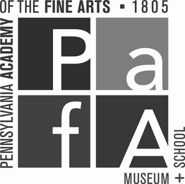 PENNSYLVANIA ACADEMY OF THE FINE ARTS 1805 PAFA MUSEUM + SCHOOL logo