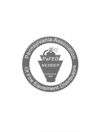 PENNSYLVANIA ASSOCIATION OF FIRE EQUIPMENT DISTRIBUTORS PAFED MEMBER ESTABLISHED 1988 logo