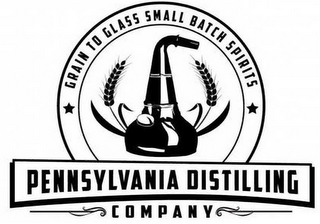 PENNSYLVANIA DISTILLING COMPANY GRAIN TO GLASS SMALL BATCH SPIRITS logo