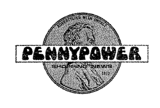 PENNYPOWER ADVERTISING WITH IMPACT SHOPPING NEWS 1972 logo