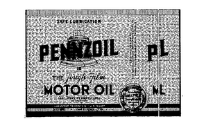 PENNZOIL THE TOUGH FILM MOTOR OIL SAFE LUBRICATION 100% PURE PENNSYLVANIA logo