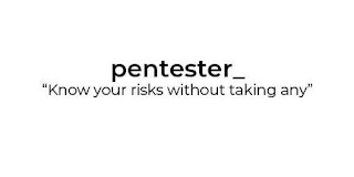 PENTESTER "KNOW YOUR RISKS WITHOUT TAKING ANY" logo