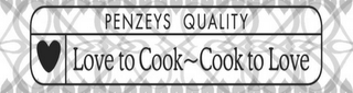 PENZEYS QUALITY LOVE TO COOK~COOK TO LOVE logo