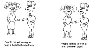 PEOPLE NOT YET JOINING TO FORM A HEART BETWEEN THEM. PEOPLE JOINING TO FORM A HEART BETWEEN THEM. logo