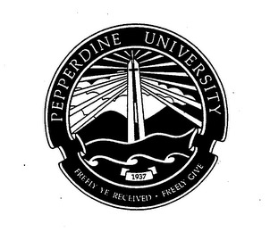 PEPPERDINE UNIVERSITY 1937 FREELY YE RECEIVED FREELY GIVE logo