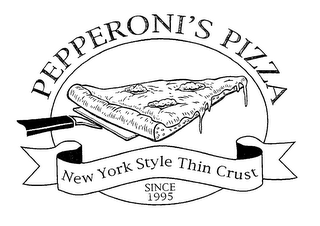 PEPPERONI'S PIZZA NEW YORK STYLE THIN CRUST SINCE 1995 logo