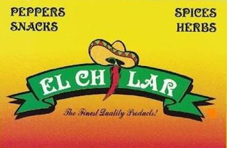 PEPPERS SNACKS SPICES HERBS EL CHILAR THE FINEST QUALITY PRODUCTS! logo