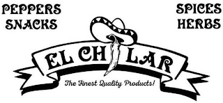 PEPPERS SNACKS SPICES HERBS EL CHILAR THE FINEST QUALITY PRODUCTS! logo