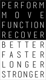 PERFORM MOVE FUNCTION RECOVER BETTER FASTER LONGER STRONGER