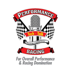 PERFORMANCE RACING TECH-TALK FOR OVERALL PERFORMANCE & RACING DOMINATION logo