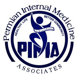 PERMIAN INTERNAL MEDICINE ASSOCIATES; PIMA; HEALTHY LIFE BETTER COMMUNITY logo