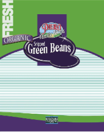 PERO FAMILY FARMS FRESH ORGANIC SNIPPED GREEN BEANS SUSTAINABLE FARMING SINCE 1908 logo