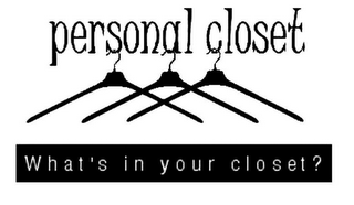 PERSONAL CLOSET WHAT'S IN YOUR CLOSET? logo