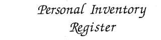 PERSONAL INVENTORY REGISTER logo