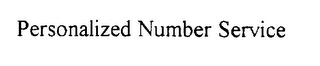 PERSONALIZED NUMBER SERVICE logo
