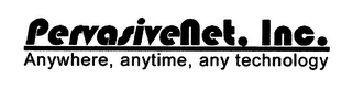 PERVASIVENET, INC. ANYWHERE, ANYTIME, ANY TECHNOLOGY logo