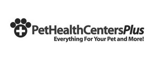 PET HEALTH CENTERS PLUS EVERYTHING FOR YOUR PET AND MORE! logo
