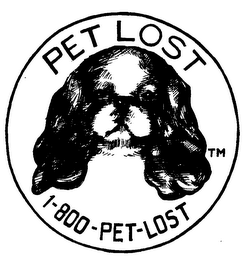 PET LOST 1-800-PET-LOST logo