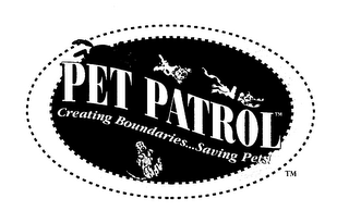 PET PATROL CREATING BOUNDARIES...SAVINGPETS! logo