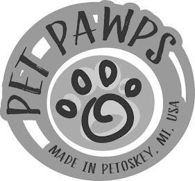 PET PAWPS MADE IN PETOSKY, MI, USA logo