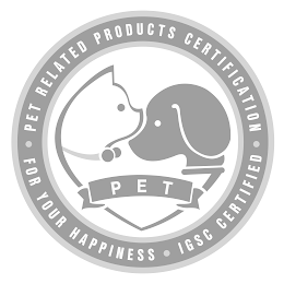PET RELATED PRODUCTS CERTIFICATION FOR YOUR HAPPINESS IGSC CERTIFIED PET logo