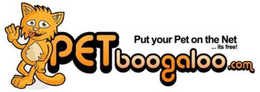 PETBOOGALOO.COM PUT YOUR PET ON THE NET. . .IT'S FREE! logo