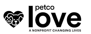 PETCO LOVE A NONPROFIT CHANGING LIVES logo