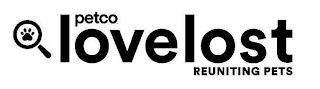 PETCO LOVE LOST REUNITING PETS logo