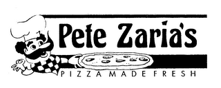 PETE ZARIA'S PIZZA MADE FRESH logo