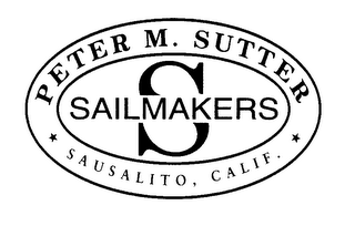 PETER M. SUTTER S SAILMAKERS SAUSALITO, CALIF. logo