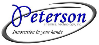 PETERSON CHEMICAL TECHNOLOGY, INC. INNOVATION IN YOUR HANDS logo