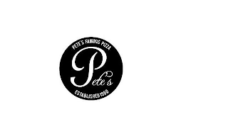 PETE'S FAMOUS PIZZA PETE'S ESTABLISHED 1980 logo