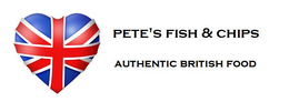 PETE'S FISH & CHIPS , AUTHENTIC BRITISH FOOD logo
