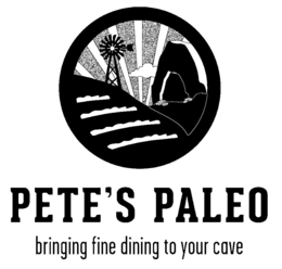 PETE'S PALEO BRINGING FINE DINING TO YOUR CAVE logo