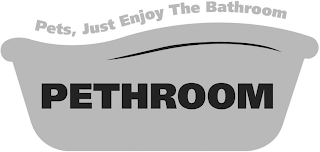 PETHROOM PETS, JUST ENJOY THE BATHROOM logo
