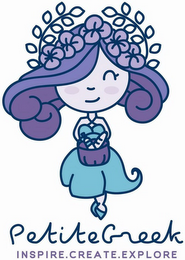 PETITEGREEK INSPIRE. CREATE. EXPLORE logo