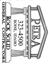 PETRA INCORPORATED; 323-4500; BOISE, IDAHO; ROCK SOLID; GENERAL CONTRACTORS logo