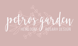 PETROS GARDEN HEIRLOOM ROSARY DESIGN logo