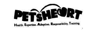 PETSHEART HEALTH.  EXPERTISE.  ADOPTION.  RESPONSIBILITY.  TRAINING.