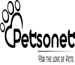 PETSONET FOR THE LOVE OF PETS logo