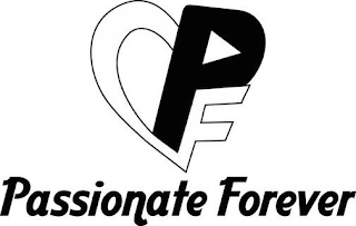 PF PASSIONATE FOREVER logo