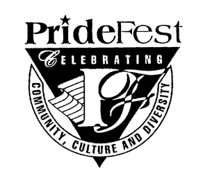 PF PRIDEFEST CELEBRATING COMMUNITY, CULTURE AND DIVERSITY logo