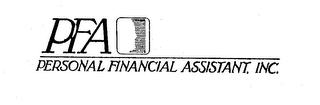 PFA PERSONAL FINANCIAL ASSISTANT, INC.