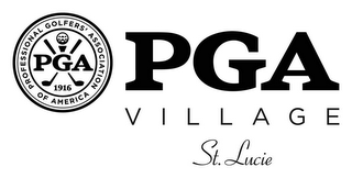 PGA PROFESSIONAL GOLFERS' ASSOCIATION OF AMERICA 1916 PGA VILLAGE ST. LUCIE logo