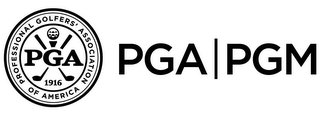 PGA|PGM PGA PROFESSIONAL GOLFERS' ASSOCIATION OF AMERICA 1916 logo