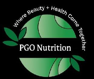 PGO NUTRITION WHERE BEAUTY + HEALTH COME TOGETHER logo