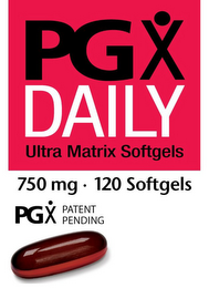 PGX DAILY SOFTGEL ULTRA MATRIX SOFTGELS750 MG · 120 SOFTGELS PGX PATENT PENDING logo