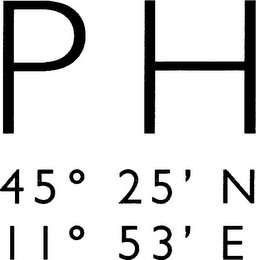 PH 45° 25' N 11° 53' E logo