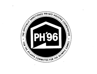 PH'96 THE OFFICIALLY SANCTIONED PRIVATE HOUSING COORDINATOR FOR THE ATLANTA COMMITTEE FOR THE OLYMPIC GAMES logo